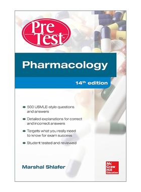 英文原版 Pharmacology PreTest Self-Assessment and Review 药理学测试前自我评估与回顾 第14版 英文版 进口英语原版书籍