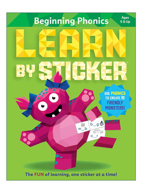 英文原版 Learn by Sticker Beginning Phonics 贴纸学习册 自然拼读1 英文版 进口英语原版书籍