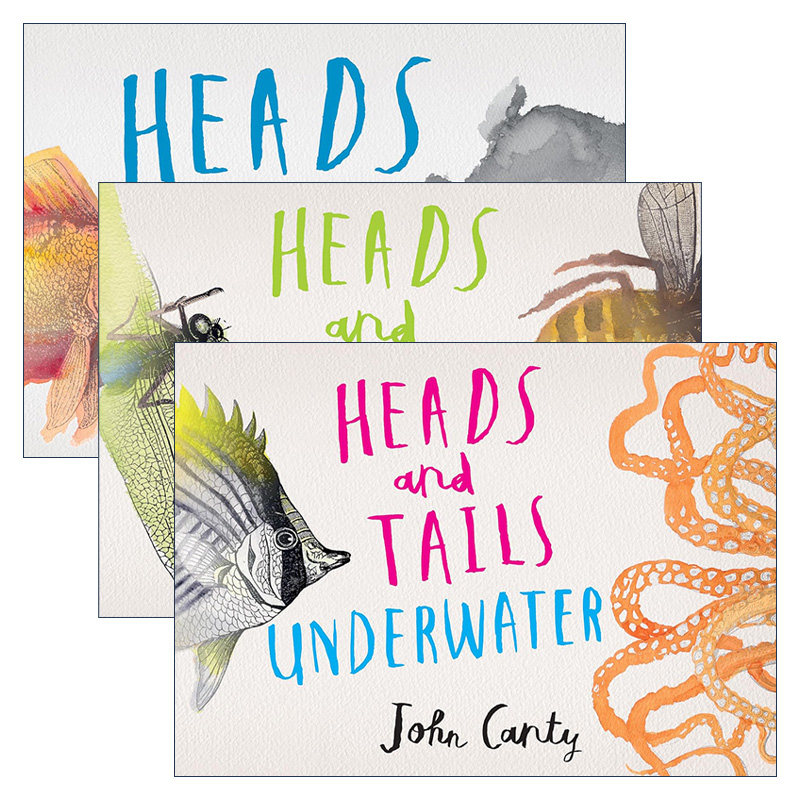 英文原版 Heads and Tails 头部和尾部系列3册 儿童启蒙认知绘本 反义词 John Canty 英文版 进口英语原版书籍