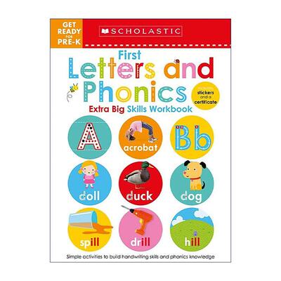 英文原版 Get Ready for Pre-K Extra Big Skills Workbook First Letters and Phonics 学乐早教启蒙练习册之自然拼读 英文版
