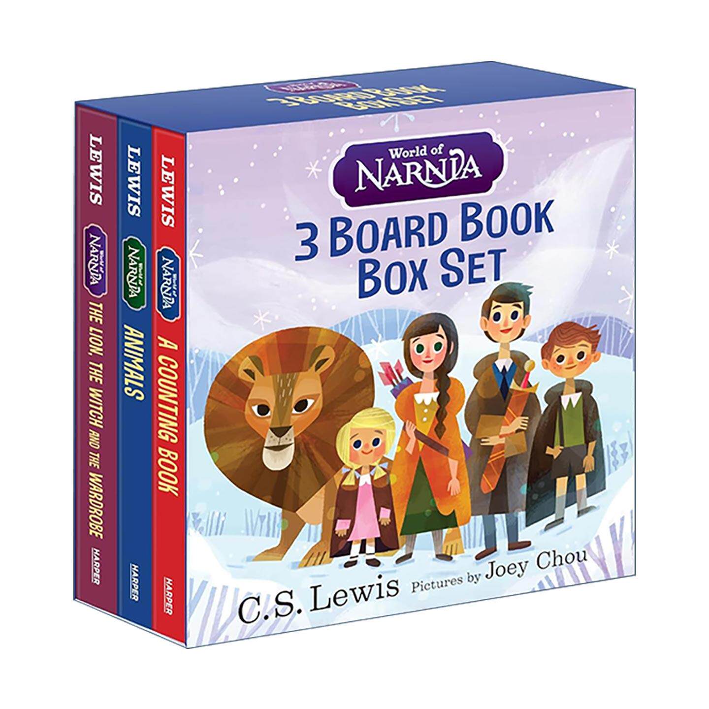 英文原版 World of Narnia 3 Board Book Box Set 纳尼亚的世界 3册纸板书盒装 含狮子女巫和衣柜 动物 数数 进口英语原版书籍