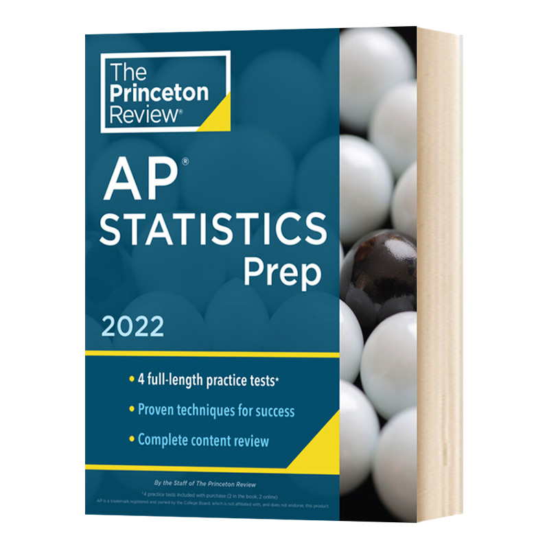 英文原版 Princeton Review AP Statistics Prep  2022 普林斯顿评论AP统计学 2022 英文版