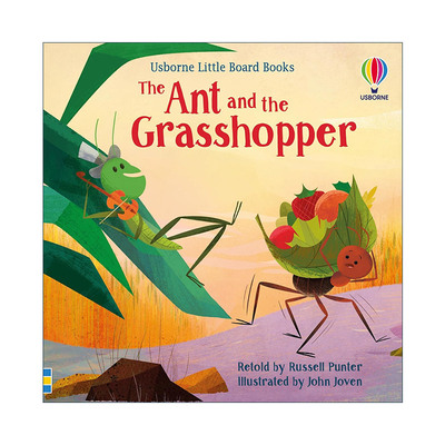 英文原版 The Ant and the Grasshopper 蚂蚁和蚂蚱 尤斯伯恩小小纸板书系列 儿童绘本 英文版 进口英语原版书籍
