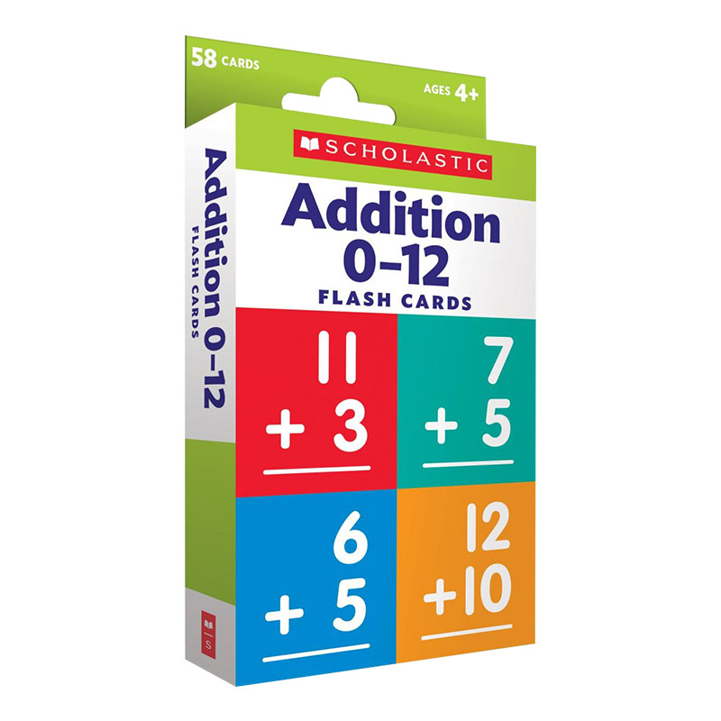 英文原版 Flash Cards Addition 0-12 学乐儿童闪卡盒装 加法0-12 儿童早教入学准备 英文版 进口英语原版书籍