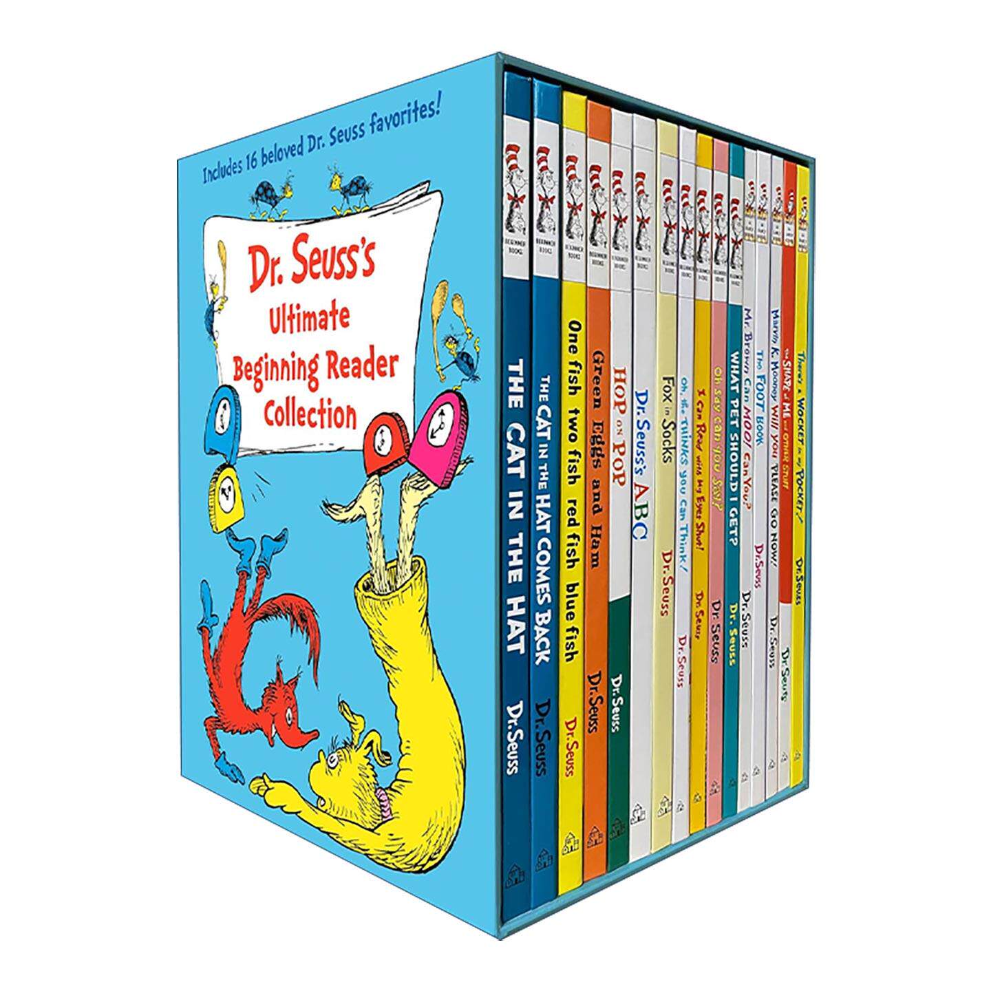 英文原版 Dr.Seuss's Ultimate Beginning Reader Boxed Set Collection 苏斯博士经典初级读物盒装套装 16册合集 戴帽子的猫