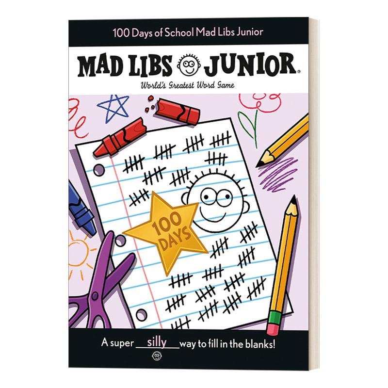 英文原版 100 Days of School Mad Libs Junior World's Greatest Word Game 在校的100天 儿童英语文字游戏 英文版 进口英语书籍