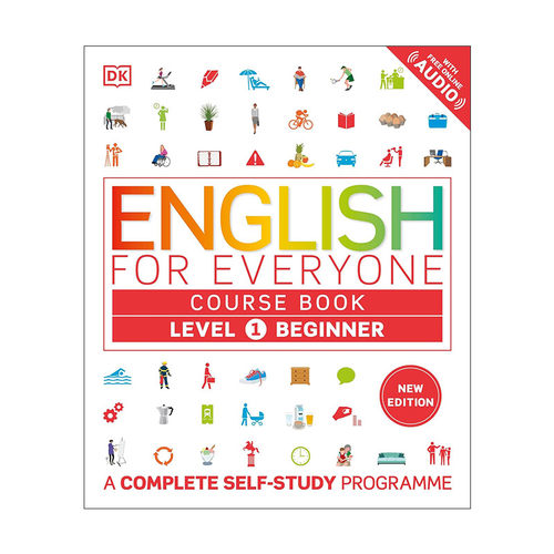 英文原版 English for Everyone Course Book Level 1 Beginner DK人人学英语1新版 入门级自学教材 附线上音频 进口英语原版书籍