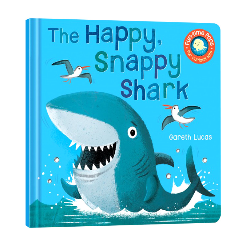 快乐活泼的鲨鱼英文原版 The Happy Snappy Shark Pops for Tots立体翻翻书纸板书英文版幼儿英语启蒙读物认知绘本睡前阅读-封面