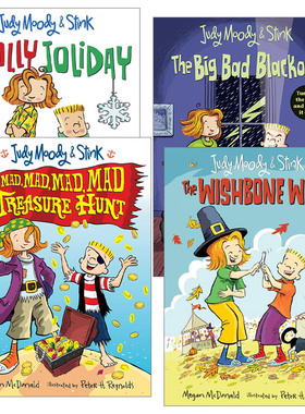 英文原版 Judy Moody and Stink 稀奇古怪小朱迪Stink系列4册 儿童章节桥梁故事书 小朱迪姐弟篇 Megan McDonald 英文版 进口书籍