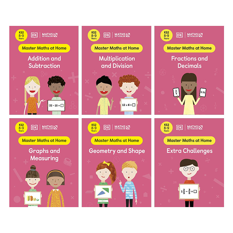 英文原版 Collection of 6 Workbooks Ages 8-9 3rd Grade DK数学没问题 练习册6册套装 8-9岁 英文版 进口英语原版书籍