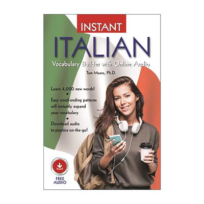 原版 Instant Italian Vocabulary Builder with Online Audio 意大利语速成指南 用英语学习意大利语单词 含在线音频进口原版书籍