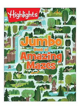 英文原版 Jumbo Book of Amazing Mazes Highlights Jumbo Books & Pads 神奇迷宫巨型书 密码 谜题 亮点儿童益智游戏活动书