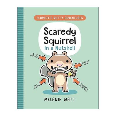 英文原版 Scaredy's Nutty Adventures 01 Scaredy Squirrel in a Nutshell 松鼠小嘀咕疯狂冒险系列1 在果壳里 儿童漫画章节桥梁