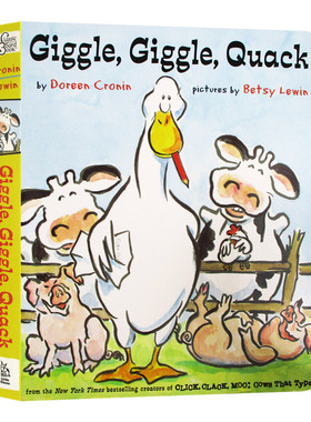 嘻哈农场 吱咕 吱咕 嘎 英文原版绘本 Giggle Giggle Quack Click Clack Moo同作者 凯迪克奖儿童想象力培养图画书 英文版英语书籍