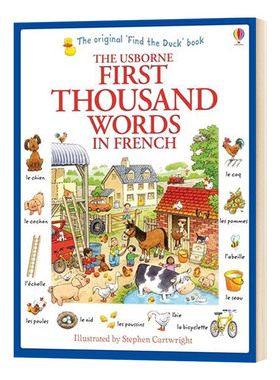 基础法语1000词 英文原版 First thousand words in French 尤斯伯恩 Usborne 儿童英语启蒙早教单词书 英文版进口书籍