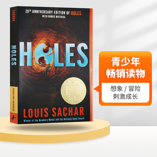 正版 Holes  别有洞天英文原版小说 纽伯瑞儿童文学奖Louis Sachar青少年儿童故事英文原著搭夏洛特的网奇迹男孩wonder傻狗温迪克 - 封面