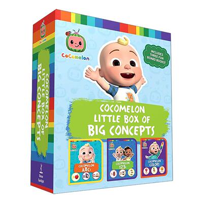 英文原版 Cocomelon Little Box Of Big Concepts 可可瓜瓜字母 数字 颜色 纸板书3册盒装 英文版 进口英语原版书籍