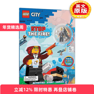 英文原版 LEGO City Stop the Fire 乐高城市 消防队救火 带小人仔 英文版 进口英语原版书籍
