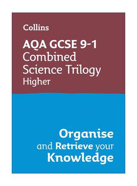 英文原版 Collins AQA GCSE 9-1 Combined Science Higher Organise and Retrieve Your Knowledge 英文版 进口英语原版书籍