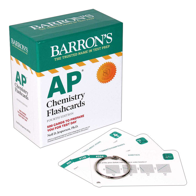 英文原版 AP Chemistry Flashcards 巴朗AP化学抽认卡 第四版 含环扣 英文版 进口英语原版书籍