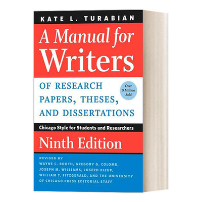 英文原版 A Manual for Writers of Research Papers Theses and Dissertations 芝加哥写作指南系列 芝加哥大学论文写作指南第9版