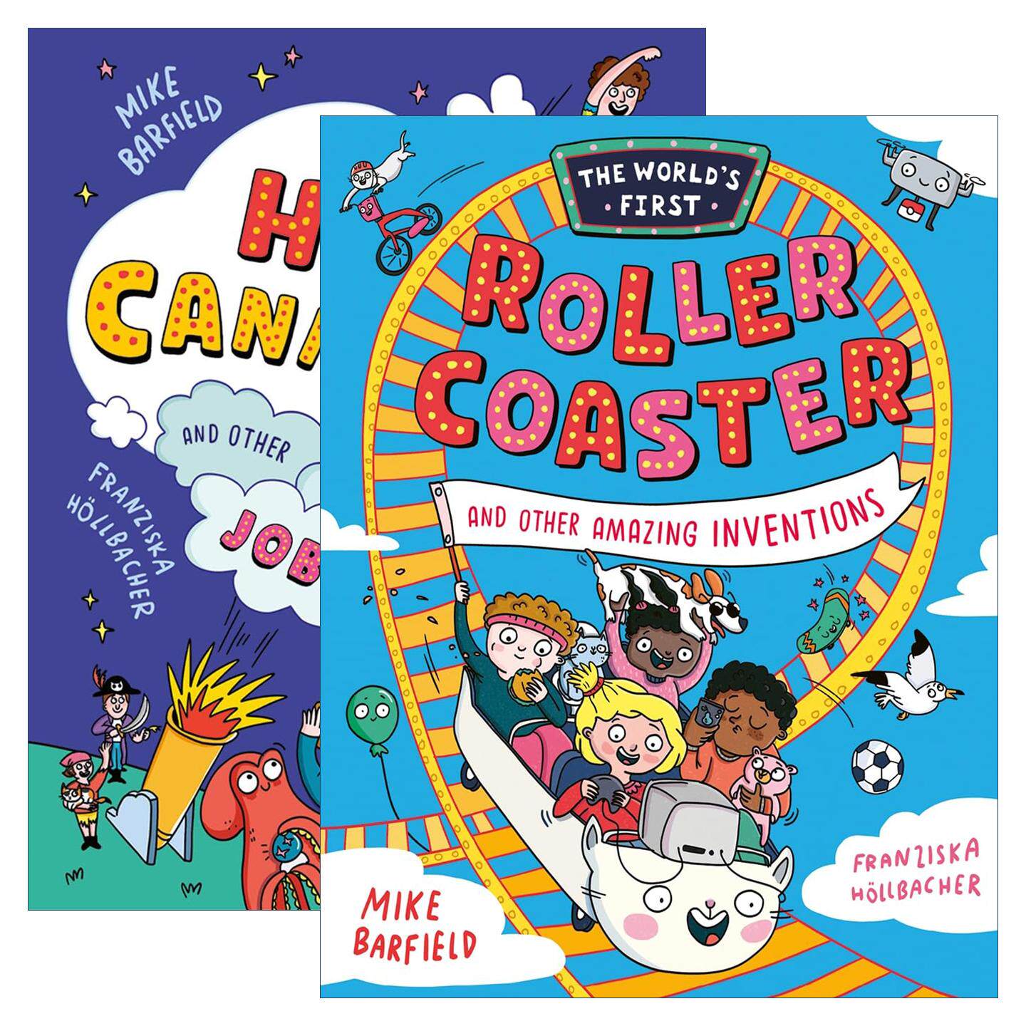 英文原版 The World's First Human Cannonball/Rollercoaster 2册 地球上那些奇奇怪怪的职业 过山车及其余事物的发明故事 英文版