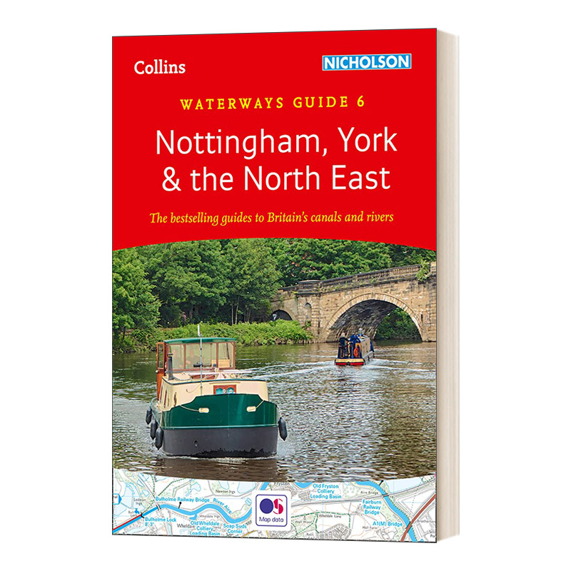 英文原版 Nottingham  York and the North East No. 6 柯林斯河道指南6 诺丁汉、约克及东北河道 英文版 进口英语原版书籍