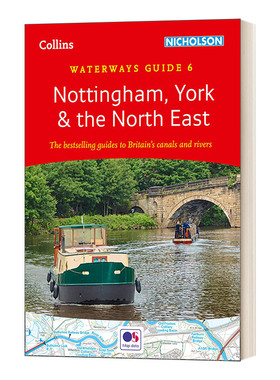 英文原版 Nottingham  York and the North East No. 6 柯林斯河道指南6 诺丁汉、约克及东北河道 英文版 进口英语原版书籍