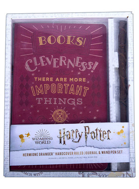 英文原版 Harry Potter Hermione Granger Hardcover Ruled Journal and Wand Pen Set 哈利波特 赫敏格兰杰语录日记本+魔杖笔