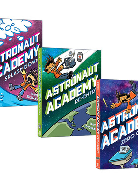 英文原版 Astronaut Academy 宇航员学院3册 青少年科幻漫画绘本 儿童课外读物 返航 在海中溅落 零重力 英文版 进口英语原版书籍