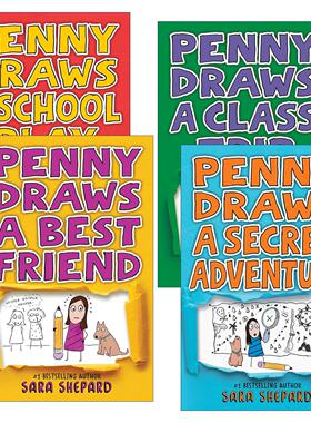 英文原版 Penny Draws 佩妮画了系列4册 儿童小说 谎言游戏作者Sara Shepard萨拉·谢泼德 英文版 进口英语原版书籍