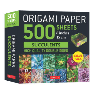 Tuttle Paper Succulents sheets 英文原版 双面折纸 Publishing 多肉植物 500 折纸500张 进口英语原版 Origami