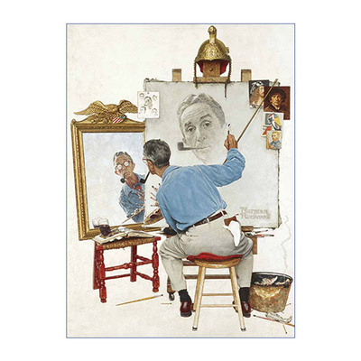 英文原版 Norman Rockwell's Triple Self-Portrait from The Saturday Evening Post Notebook 星期六晚邮报中诺曼·洛克威尔的三