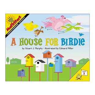 英文原版 Mathstart Level 1 A House for Birdie 数学启蒙绘本1级 小鸟的房子 英文版 进口英语原版书籍