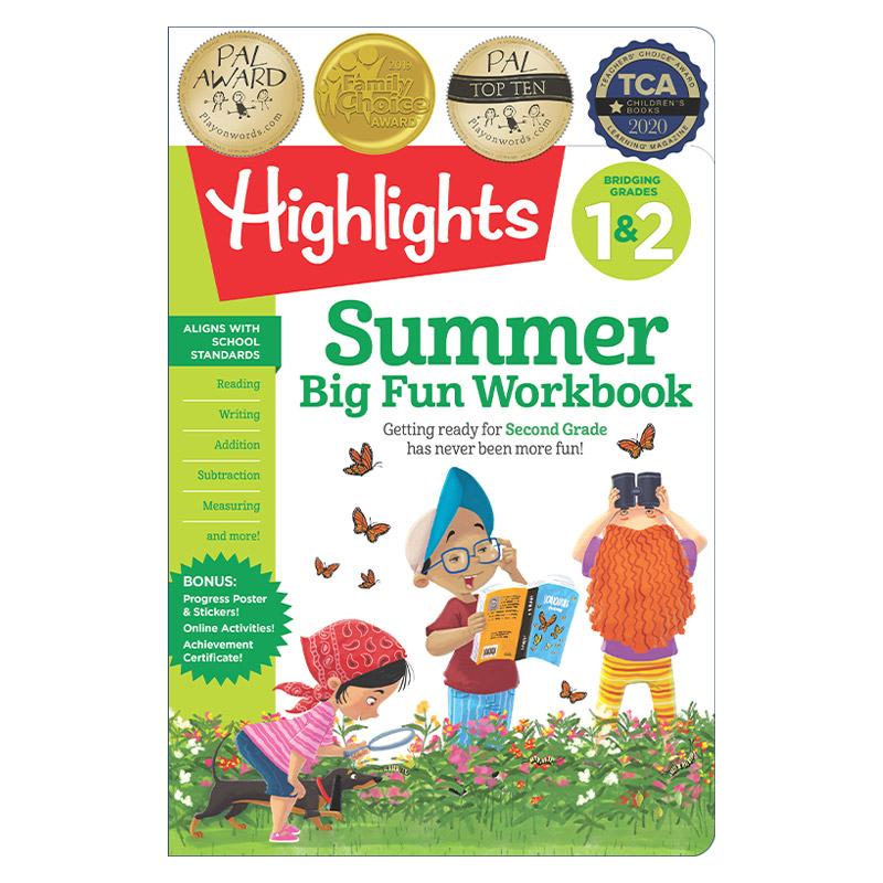 英文原版 Summer Big Fun Workbook Bridging Grades 1 & 2 一二年级衔接 亮点暑期大趣味学习练习册 启蒙游戏活动书 进口书籍