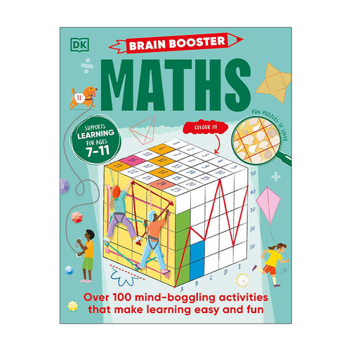 英文原版 Brain Booster Maths 大脑助推器 数学练习 逻辑思维锻炼 DK儿童益智游戏 书写活动与谜题 英文版 进口英语原版书籍