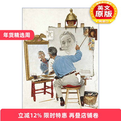 英文原版 Norman Rockwell's Triple Self-Portrait from The Saturday Evening Post Notebook 星期六晚邮报中诺曼·洛克威尔的三