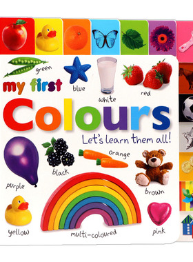 英文原版 My First Colours Let's Learn Them All 启蒙学颜色 低幼色彩认知启蒙纸板书 英文版 进口英语原版书籍儿童全英语书