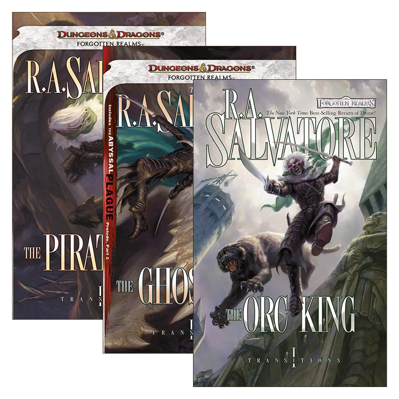 英文原版小说 Forgotten Realms Transitions Trilogy 龙与地下城 被遗忘的国度 转变三部曲系列3册 The Legend of Drizzt 英文版
