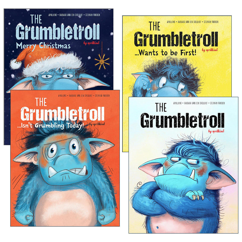 英文原版 The Grumbletroll 爱发脾气的小怪兽系列4册 儿童精装情商养成绘本 芭拉范登斯佩尔霍夫 英文版 进口英语原版书籍