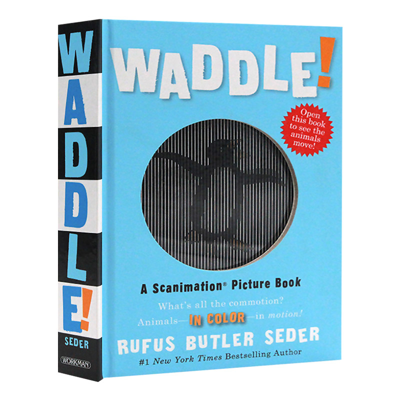 光与影视觉动画书系列 摇摆 英文原版 精装绘本 Waddle A Scanimation Picture Book 动画效果翻翻书 英文版进口原版英语书籍