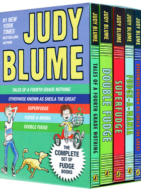 朱迪布鲁姆法吉系列故事5本礼盒装 英文原版 Judy Blume’s Fudge Box Set 英文版美国进口儿童幽默成长小说桥梁书 进口英语书籍