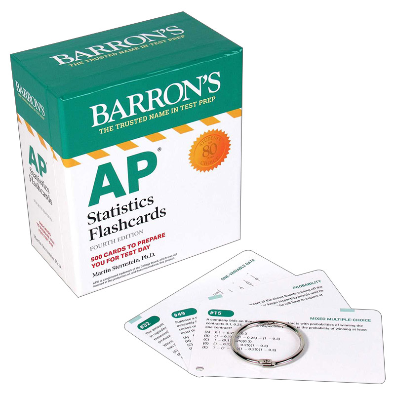 英文原版 AP Statistics Flashcards 巴朗AP统计学闪卡 第4版 带环扣 英文版 进口英语原版书籍