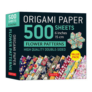 Sheets Origami 500 Publishing 书籍 英文原版 Tuttle Flower Paper Patterns 进口英语原版 花卉图案双面折纸500张