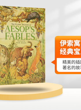 英文原版 The Classic Treasury of Aesop's Fables 伊索寓言经典宝库 全彩插图 精装 英文版 进口英语原版书籍
