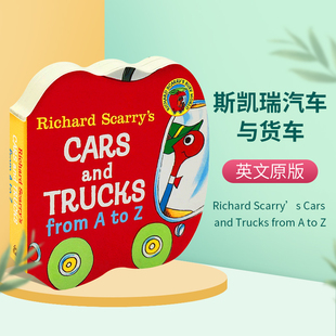Scarry Richard Trucks and 绘本读物 3岁宝宝单词学习词典口袋书 字母入门从A到Z小卡车字母 Cars 字母书英文原版 from