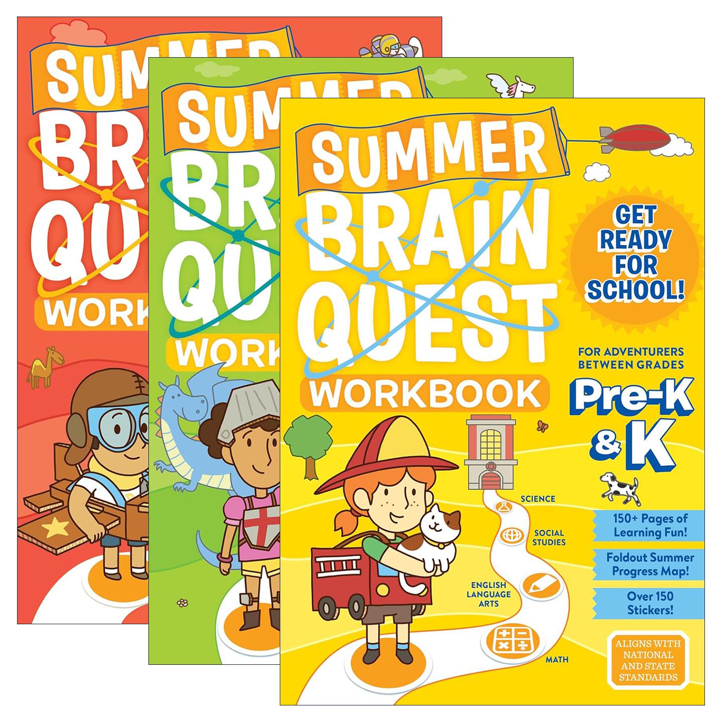 英文原版 Summer Brain Quest 大脑任务暑期练习册 3册 美国小学生全科练习 英文版 进口英语原版书籍