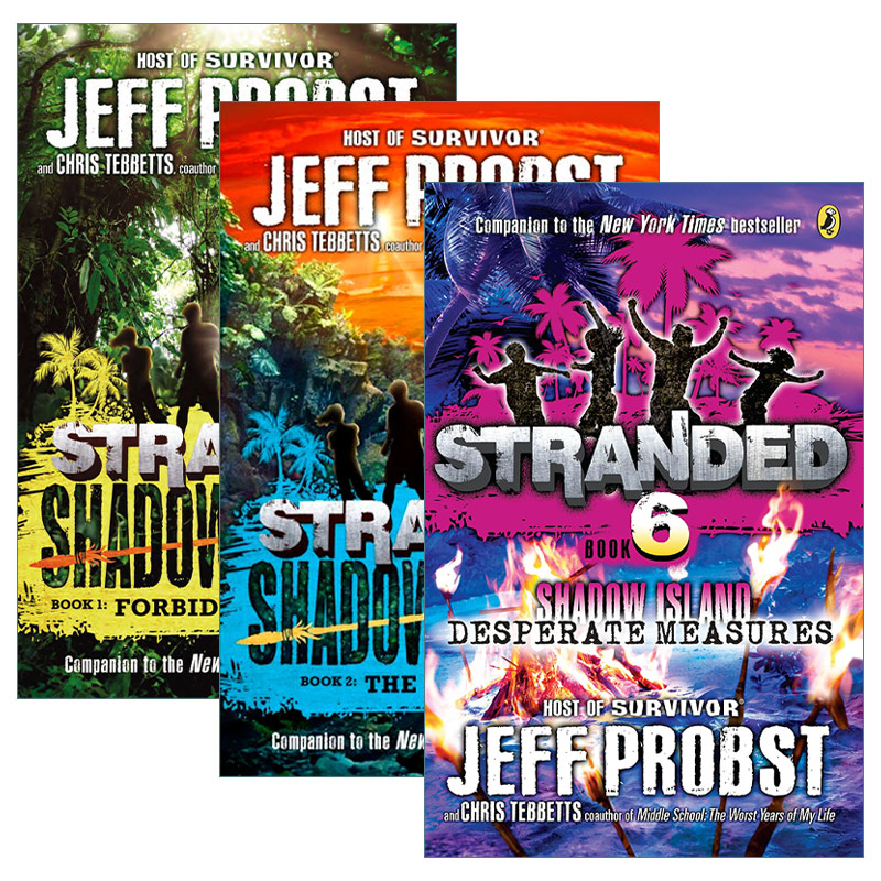 英文原版 Stranded Shadow Island搁浅暗影岛三部曲3册儿童动作冒险小说 Jeff Probst英文版进口英语原版书籍