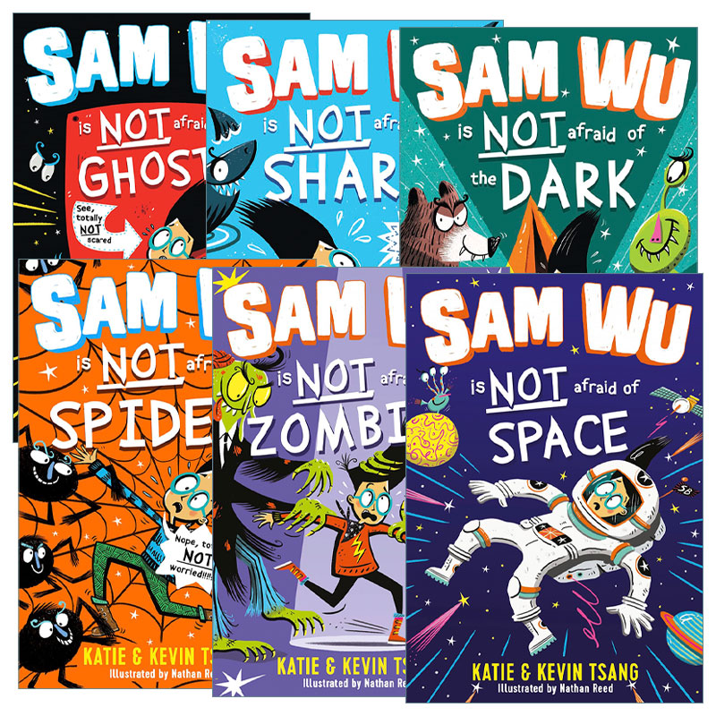 英文原版 Sam Wu Is NOT Afraid of 山姆不是胆小鬼系列6册 不怕鬼 不怕鲨鱼 不怕黑暗 不怕蜘蛛 不怕僵尸 进口儿童英语章节桥梁书