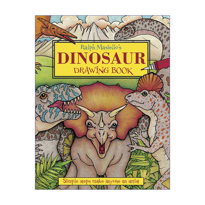 英文原版 Ralph Masiello's Dinosaur Drawing Book 拉尔夫·马谢洛儿童恐龙主题涂色书 英文版 进口英语原版书籍